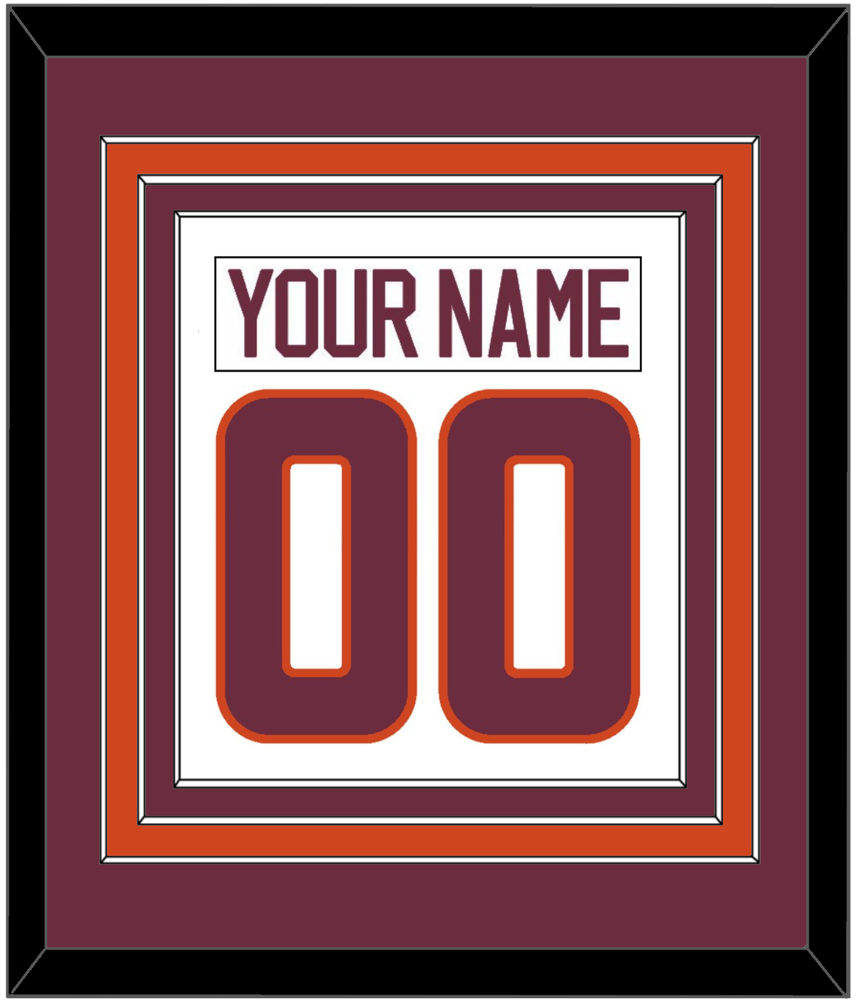 Virginia Tech Name & Full-Size Number - Combined