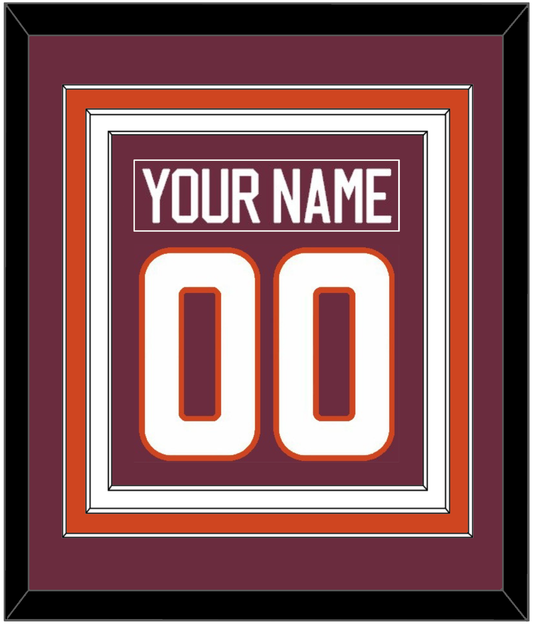 Virginia Tech Hockey Nameplate & Number (Back) Combined - Road Maroon - Premier Tier 2