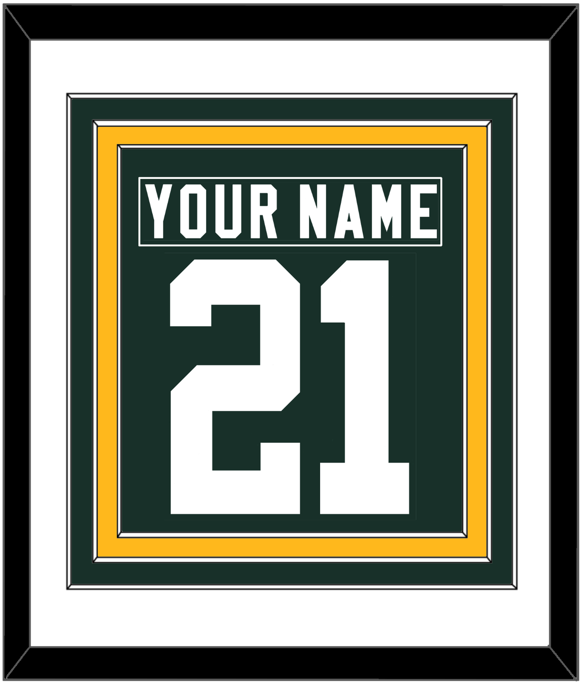 Green Bay Nameplate & Full-Size Number - Combined