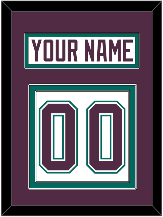 Anaheim Nameplate & Number (Back) - Home White (1993-2006) - Signature Tier 2