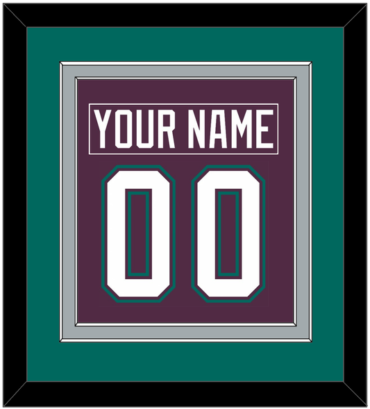 Anaheim Nameplate & Number (Back) Combined - Road Purple (1993-2006) - Signature Tier 3