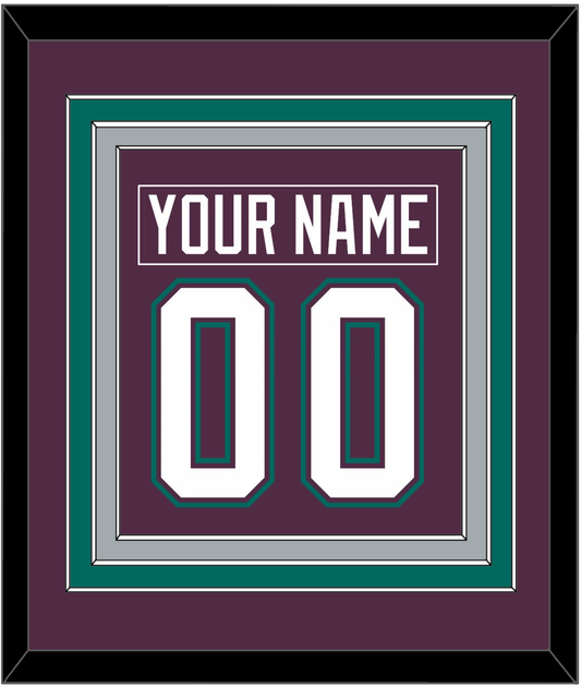 Anaheim Nameplate & Number (Back) Combined - Road Purple (1993-2006) - Premier Tier 3