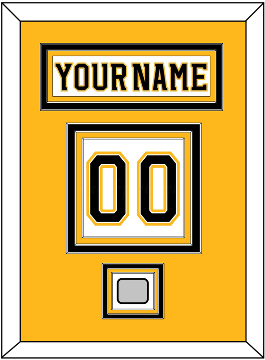 Boston Nameplate & Number (Back) With 2011 Stanley Cup Champions Patch - Road White (2007-2017) - Premier Tier 3