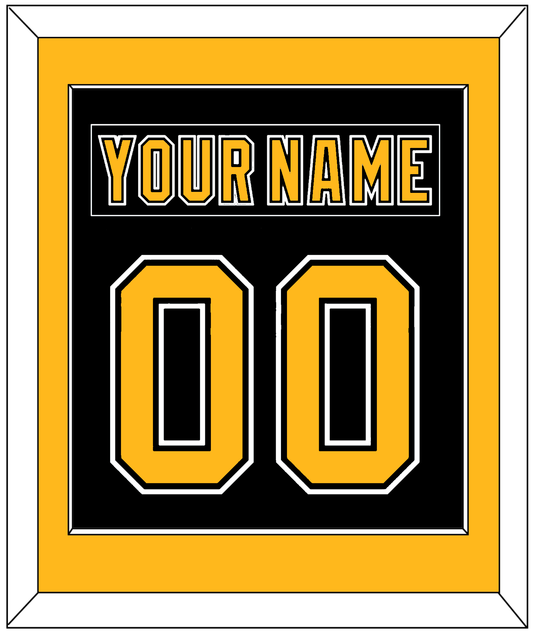 Boston Nameplate & Number (Back) Combined - Road/Home Black (1995-2007) - Essential Tier 2