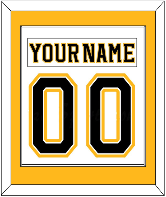 Boston Nameplate & Number (Back) Combined - Road White (2007-2017) - Essential Tier 2