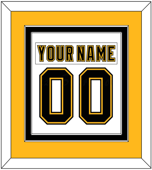Boston Nameplate & Number (Back) Combined - Home/Road White (1995-2007) - Signature Tier 4