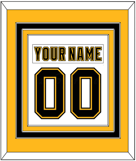 Boston Nameplate & Number (Back) Combined - Home/Road White (1995-2007) - Premier Tier 3