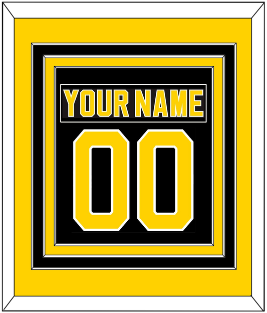 Boston Nameplate & Number (Back) Combined - Road Black (1981-1995) - Premier Tier 3