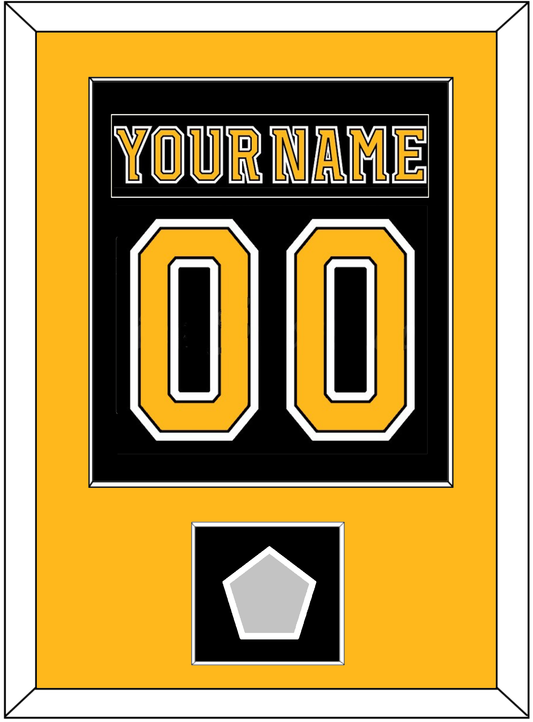 Boston Nameplate & Number (Back) Combined, With Stanley Cup Finals Patch - Home Black (2007-2017) - Essential Tier 2