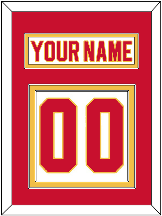 Calgary Nameplate & Number (Back) - Home White (1980-1994) - Signature Tier 2
