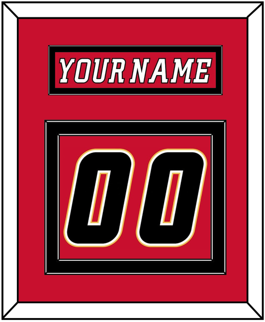 Calgary Nameplate & Number (Back) - Home Red (2007-2017) - Signature Tier 4