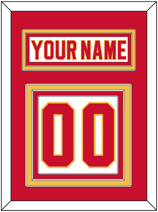Calgary Nameplate & Number (Back) - Road White - Premier Tier 2