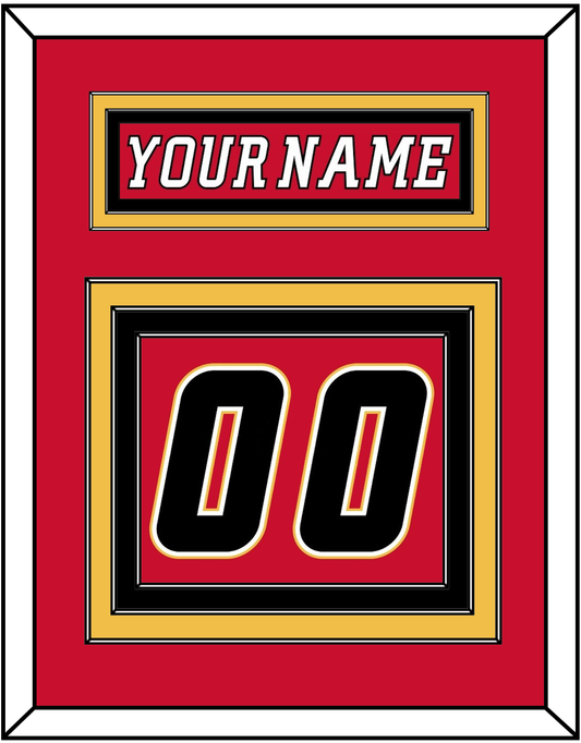 Calgary Nameplate & Number (Back) - Home Red (2007-2017) - Premier Tier 2