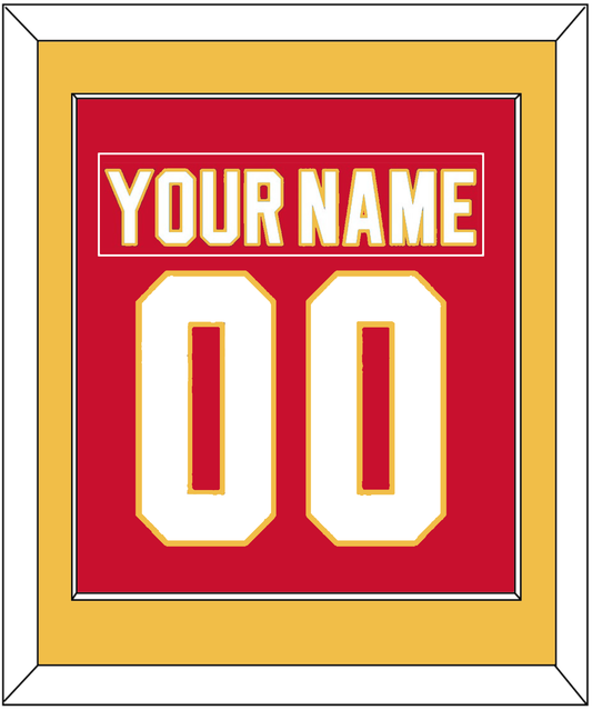 Calgary Nameplate & Number (Back) Combined - Road Red (1980-1994) - Essential Tier 2
