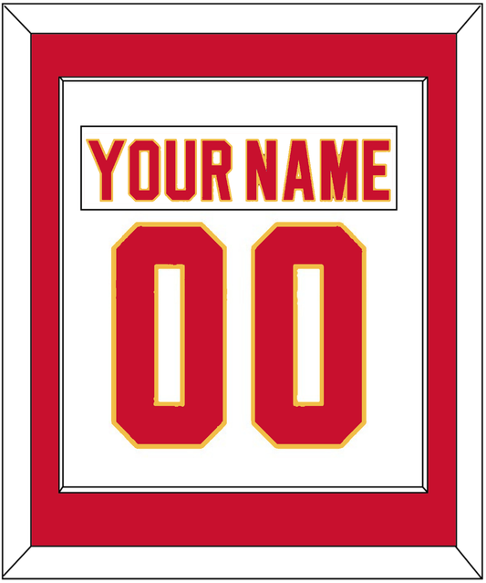 Calgary Nameplate & Number (Back) Combined - Home White (1980-1994) - Essential Tier 1