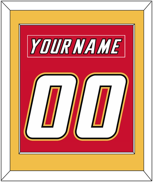 Calgary Nameplate & Number (Back) Combined - Road Red (1995-2000) - Essential Tier 2