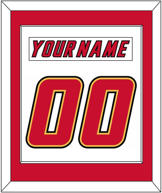 Calgary Nameplate & Number (Back) Combined - Home White (1995-2000) - Essential Tier 1