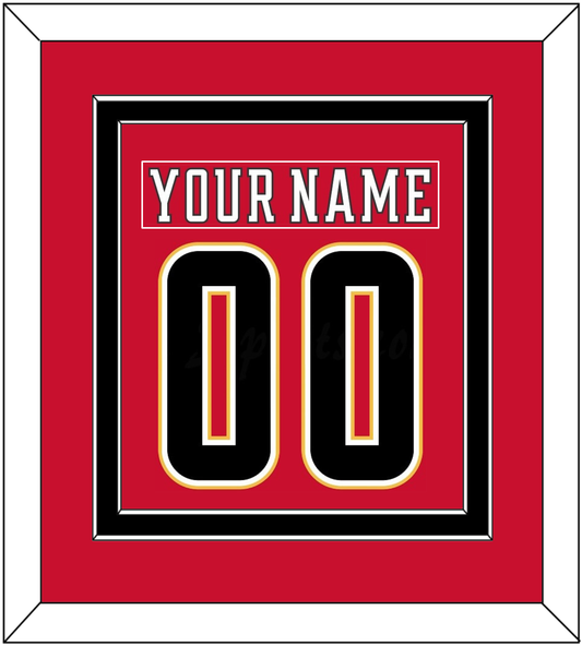 Calgary Nameplate & Number (Back) Combined - Home Red (2017-2020) - Signature Tier 4