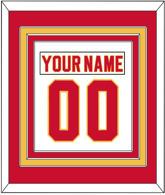 Calgary Nameplate & Number (Back) Combined - Home White (1980-1994) - Premier Tier 2