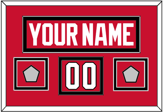 Chicago Nameplate, Number (Shoulder) & 2 Stanley Cup Finals Patches - Home Red (2007-2017) - Signature Tier 2
