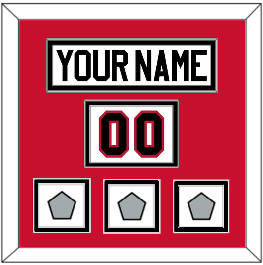 Chicago Nameplate, Number (Shoulder) & 3 Stanley Cup Champions Patches - Road White (2007-2017) - Signature Tier 2