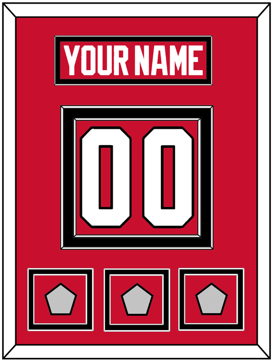 Chicago Nameplate & Number (Back) With 3 Stanley Cup Champions Patches - Home Red (2007-2017) - Signature Tier 2