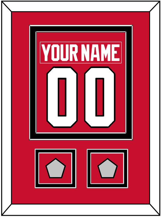 Chicago Nameplate & Number (Back) Combined With 2 Stanley Cup Champions Patches - Home Red (2007-2017) - Signature Tier 2