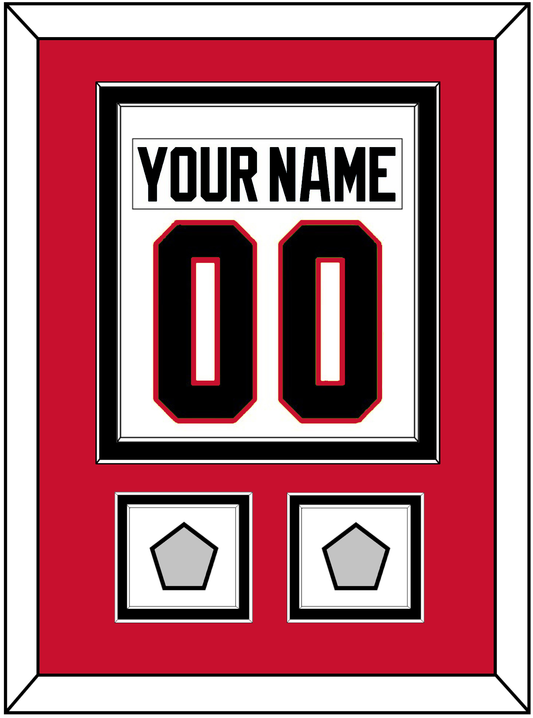 Chicago Nameplate & Number (Back) Combined With 2 Stanley Cup Finals Patches - Road White (2007-2017) - Signature Tier 2