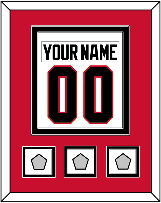 Chicago Nameplate & Number (Back) Combined With 3 Stanley Cup Finals Patches - Road White (2007-2017) - Signature Tier 2