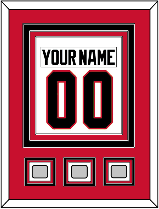 Chicago Nameplate & Number (Back) Combined With 3 Stanley Cup Finals Patches - Road White (2007-2017) - Premier Tier 2