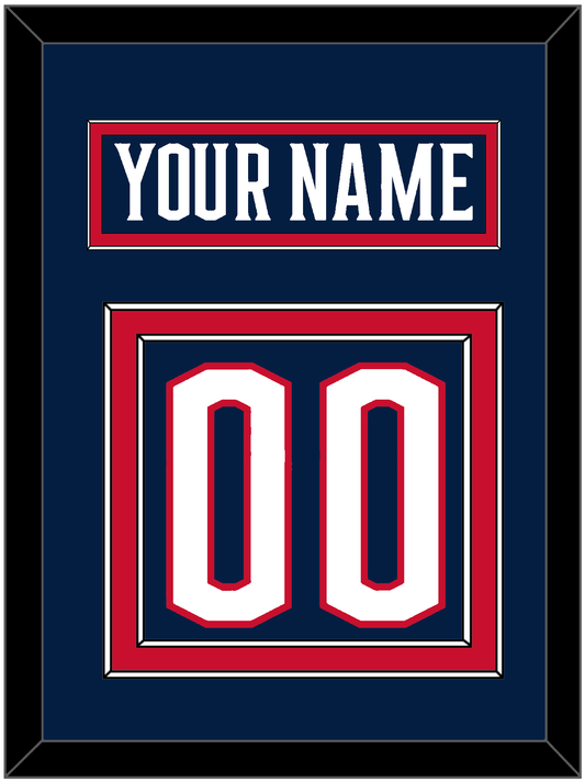 Columbus Nameplate & Number (Back) - Home Navy Blue - Signature Tier 2