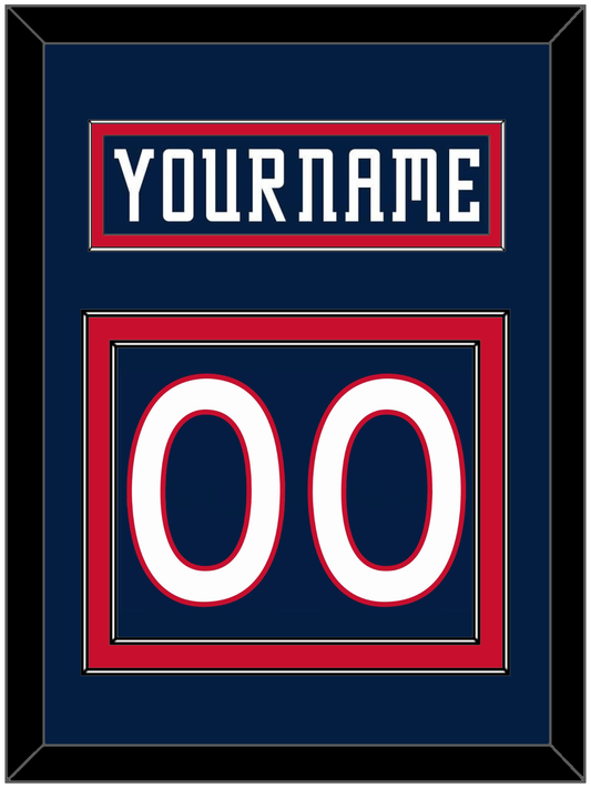 Columbus Nameplate & Number (Back) - Road Navy Blue (2000-2001) - Signature Tier 2