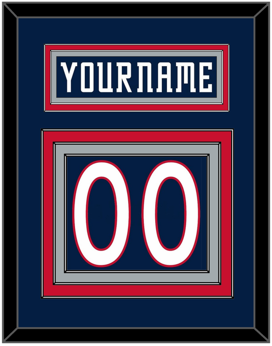 Columbus Nameplate & Number (Back) - Road/Home Navy Blue (2001-2007) - Premier Tier 2