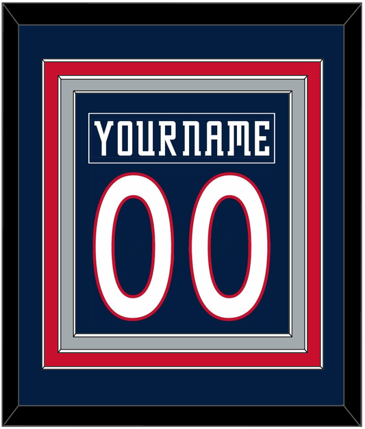 Columbus Nameplate & Number (Back) Combined - Road/Home Navy Blue (2001-2007) - Premier Tier 2