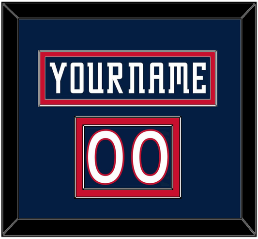Columbus Nameplate & Number (Shoulder) - Road Navy Blue (2000-2001) - Signature Tier 2