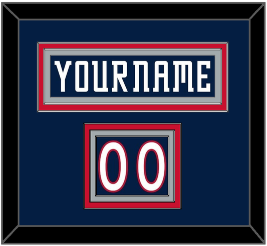 Columbus Nameplate & Number (Shoulder) - Road/Home Navy Blue (2001-2007) - Premier Tier 2