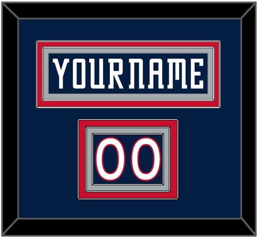 Columbus Nameplate & Number (Shoulder) - Road Navy Blue (2000-2001) - Premier Tier 2