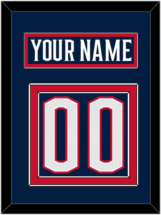 Columbus Nameplate & Number (Back) - Home Navy Blue (2017-2022) - Signature Tier 2