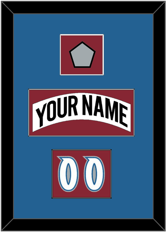 Colorado Nameplate, Number (Shoulder) & Stanley Cup Finals Patch - Home White (1995-1996) - Essential Tier 2