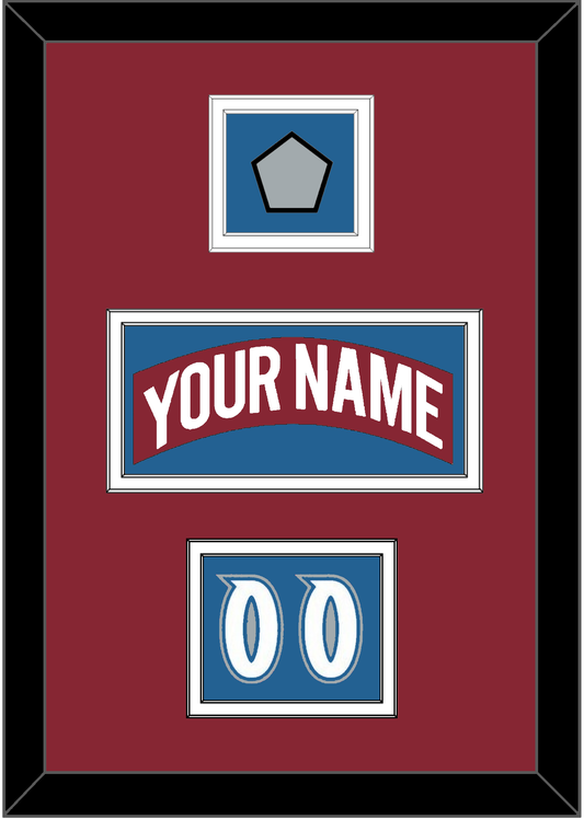 Colorado Nameplate, Number (Shoulder) & Stanley Cup Finals Patch - Road Burgundy (1995-1996) - Signature Tier 4