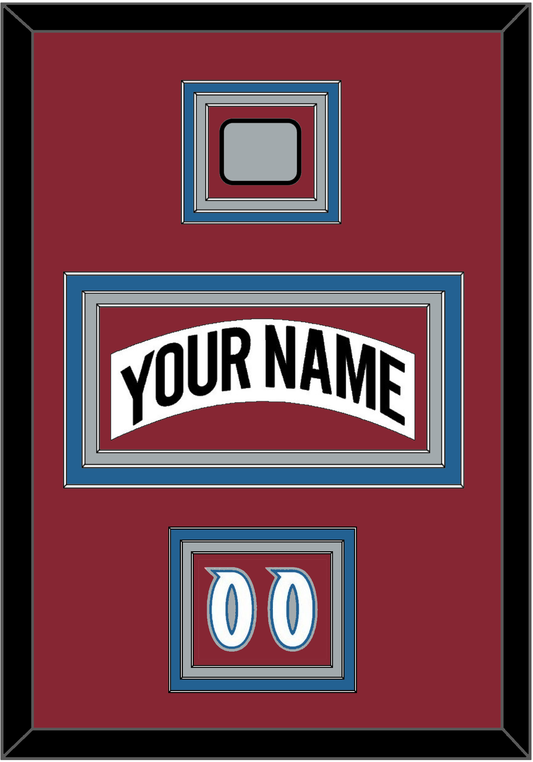 Colorado Nameplate, Number (Shoulder) & Stanley Cup Finals Patch - Home White (1995-1996) - Premier Tier 5
