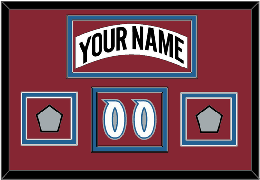 Colorado Nameplate, Number (Shoulder) & 2 Stanley Cup Finals Patches - Home White (1995-1996) - Signature Tier 4