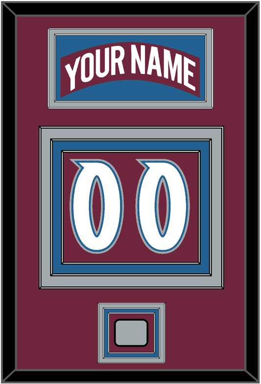 Colorado Nameplate & Number (Back) With Stanley Cup Champions Patch - Road Burgundy (1999-2001) - Premier Tier 2