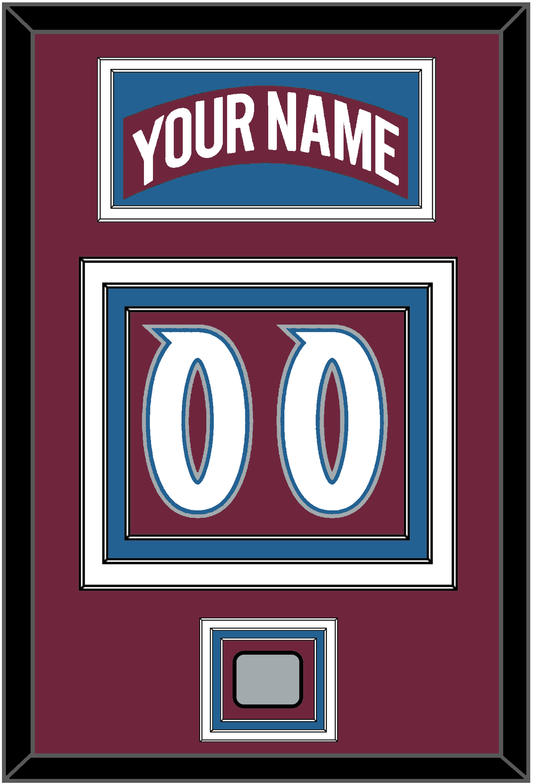 Colorado Nameplate & Number (Back) With Stanley Cup Finals Patch - Road Burgundy (1999-2001) - Premier Tier 3