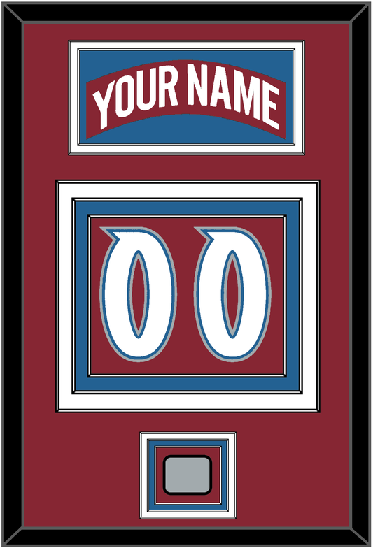 Colorado Nameplate & Number (Back) With Stanley Cup Finals Patch - Road Burgundy (1995-1996) - Premier Tier 3