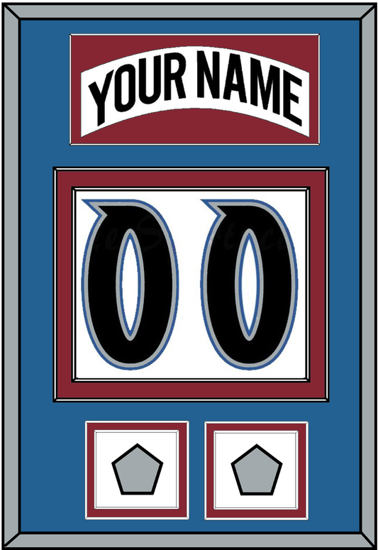 Colorado Nameplate & Number (Back) With 2 Stanley Cup Finals Patches - Home White (1995-1996) - Signature Tier 3