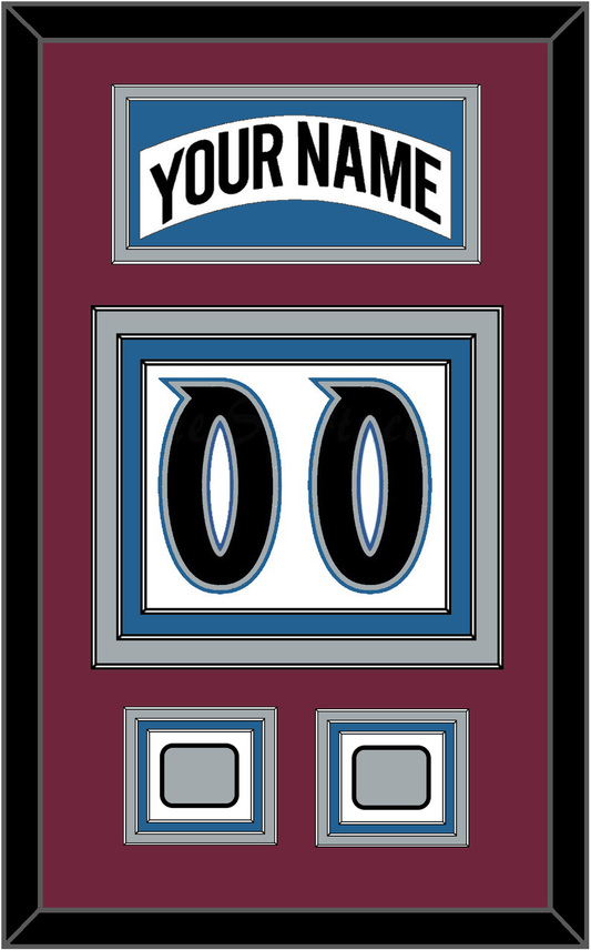 Colorado Nameplate & Number (Back) With 2 Stanley Cup Finals Patches - Home White (1999-2001) - Premier Tier 3