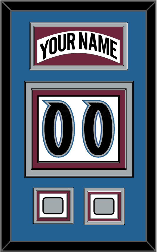 Colorado Nameplate & Number (Back) With 2 Stanley Cup Finals Patches - Home White (1999-2001) - Premier Tier 4