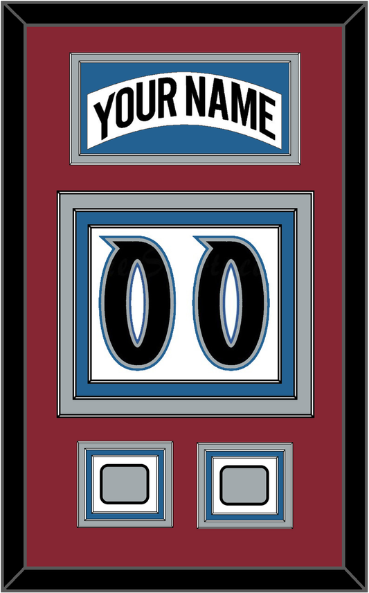 Colorado Nameplate & Number (Back) With 2 Stanley Cup Finals Patches - Home White (1995-1996) - Premier Tier 3