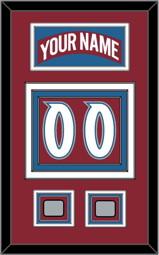 Colorado Nameplate & Number (Back) With 2 Stanley Cup Finals Patches - Road Burgundy (1995-1996) - Premier Tier 3